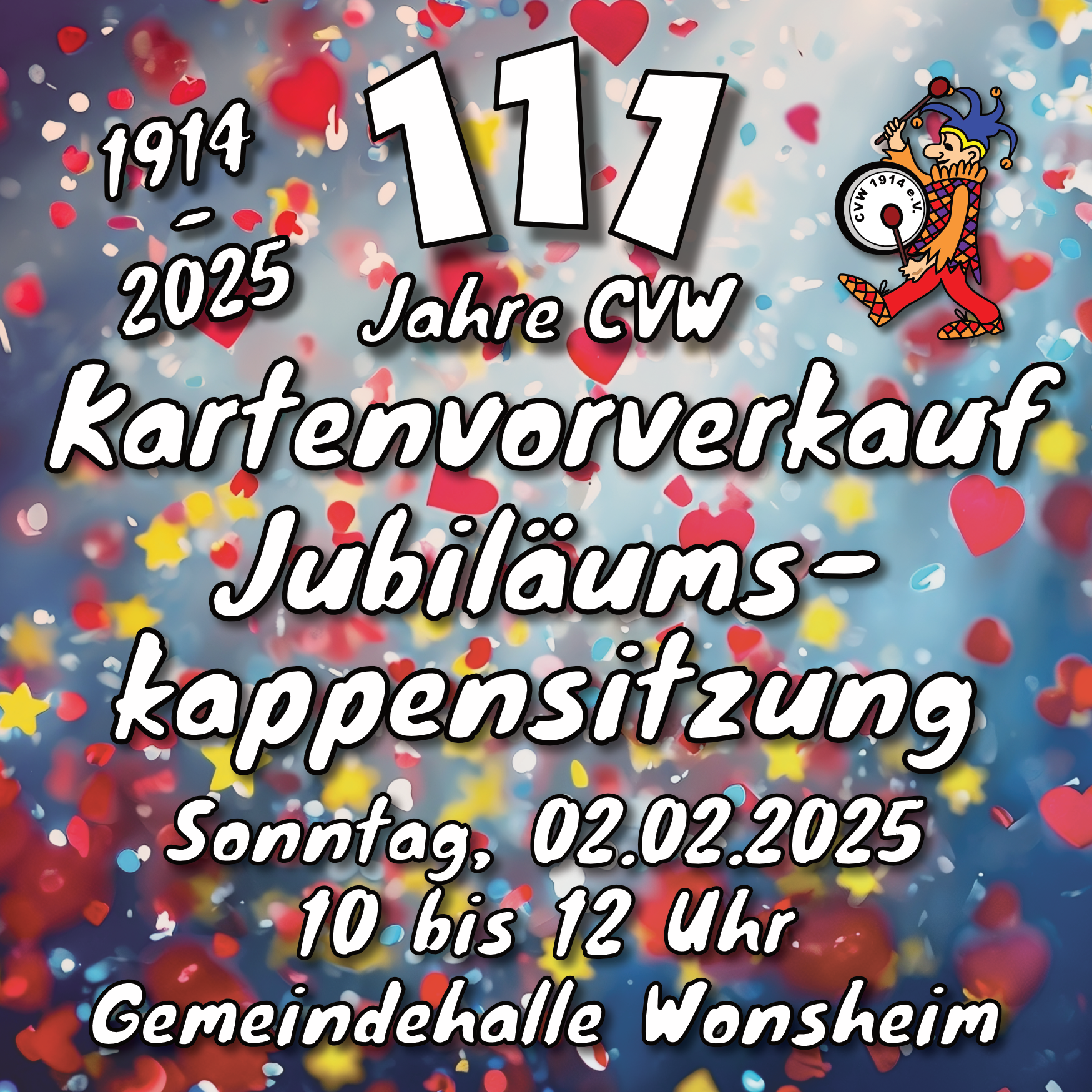Kartenvorverkauf zur Jubiläums-Kappensitzung